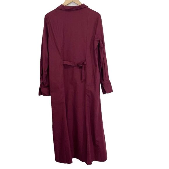 Uniqlo x Hana Tajima Red Flannel Skipper Collar Long Dress M - Picture 7 of 9